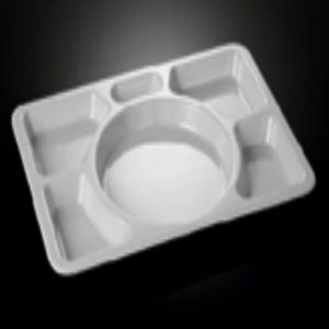 Plateau 6 Compartiments Melamine Blanc 38*28 Cm