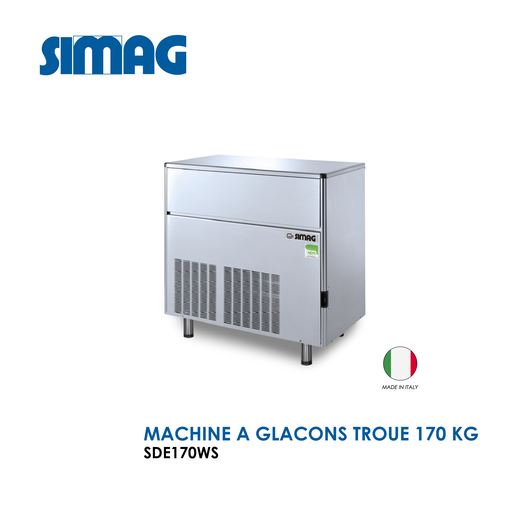 Machine à glaçons, production 19kg/24h - SIMAG