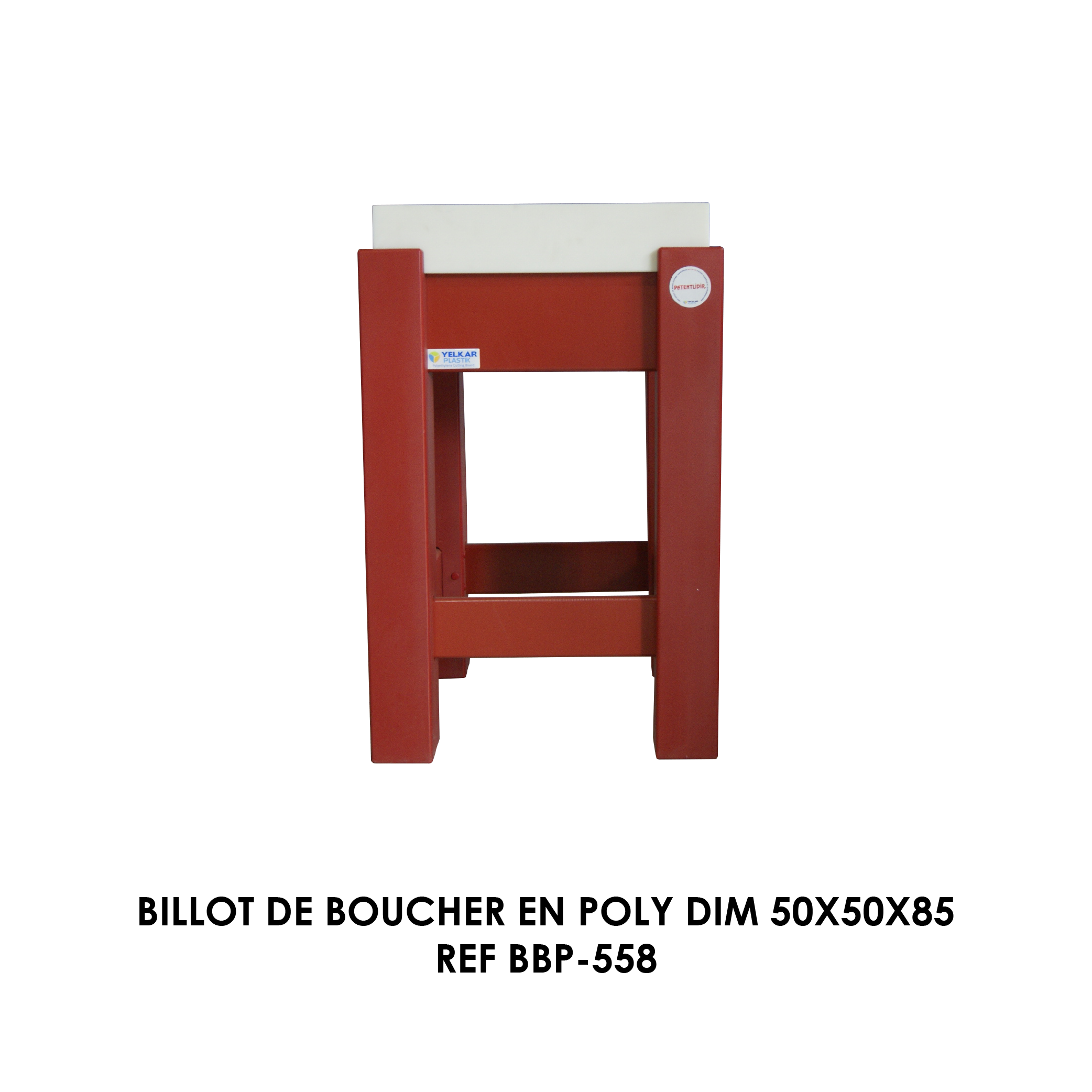 BILLOT DE BOUCHER EN POLY DIM 50X50X85 REF BBP-558